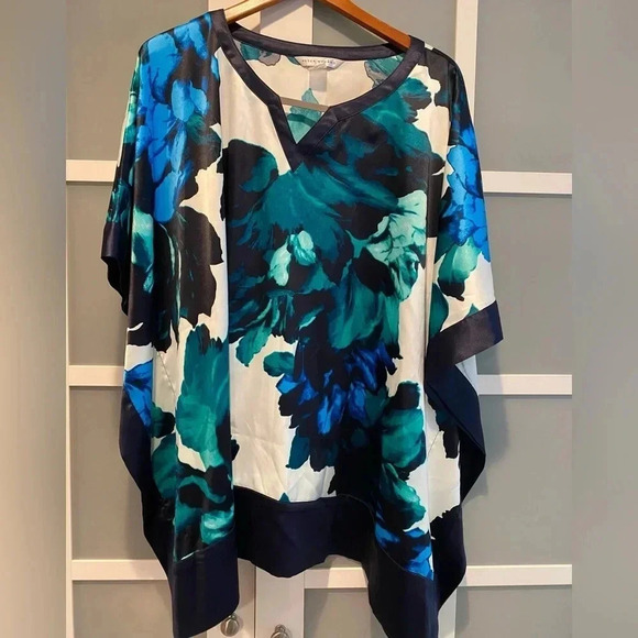 Peter Nygard Women’s Beautiful Colorful Flowing Silky Blouse Women’s Size XL EUC - Picture 2 of 11